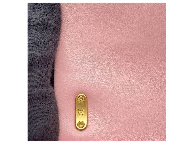 Borsa a tracolla con catena in pelle rosa Chanel - vista 10