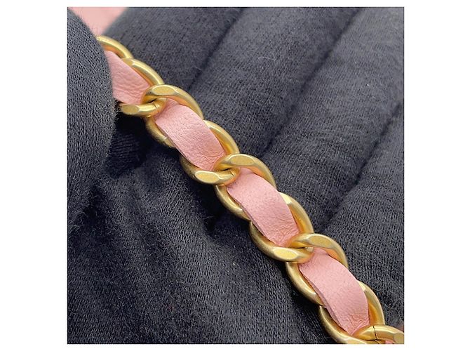 Borsa a tracolla con catena in pelle rosa Chanel - vista 11
