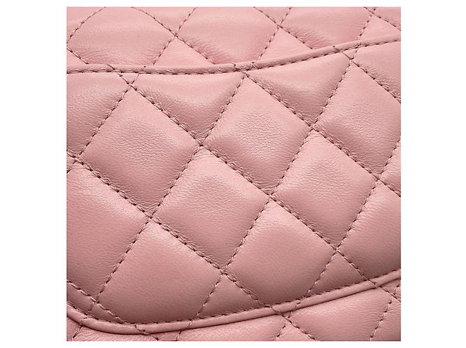 Borsa a tracolla con catena in pelle rosa Chanel - vista 13