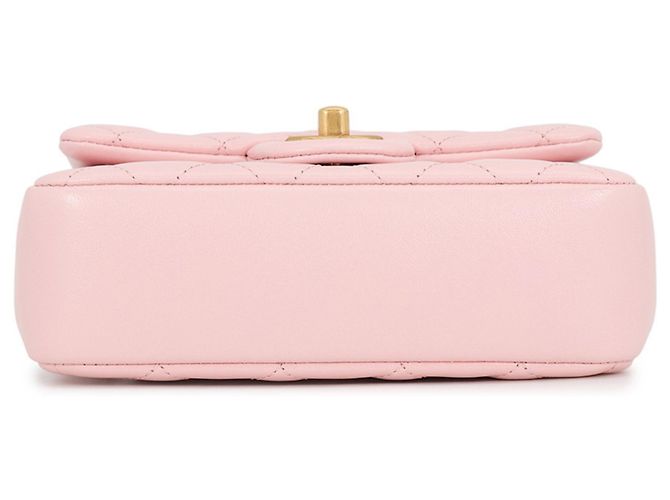 Borsa a tracolla con catena in pelle rosa Chanel - vista 3