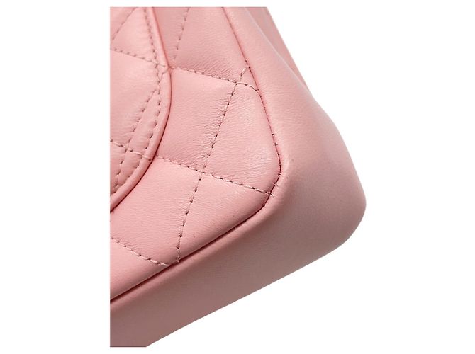 Borsa a tracolla con catena in pelle rosa Chanel - vista 8