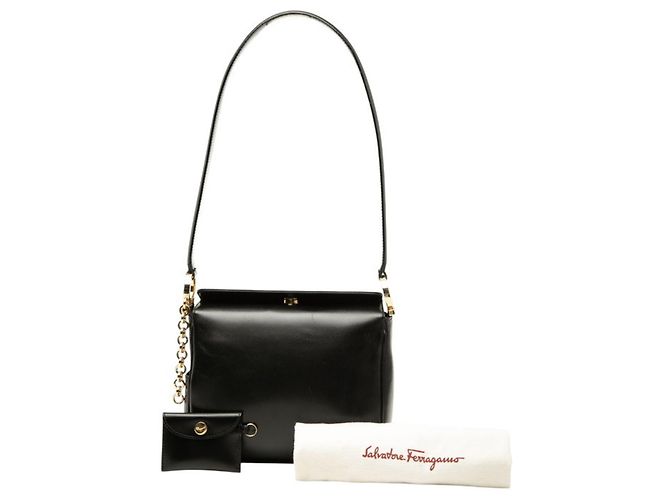 Borsa monospalla Salvatore Ferragamo Gancini Nero - vista 6