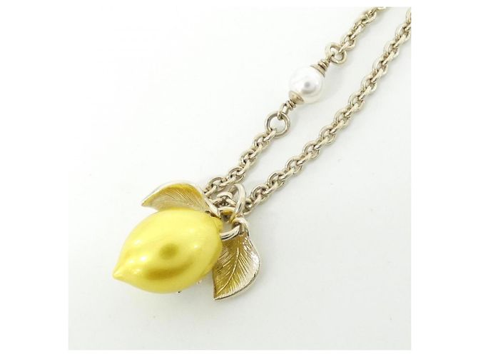 Collar Chanel ABH000 Blanco Dorado Amarillo - vista 3