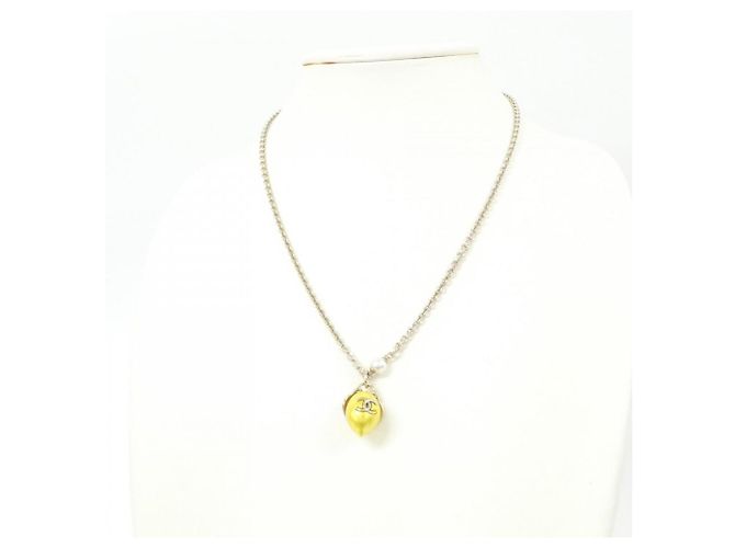 Collar Chanel ABH000 Blanco Dorado Amarillo - vista 5