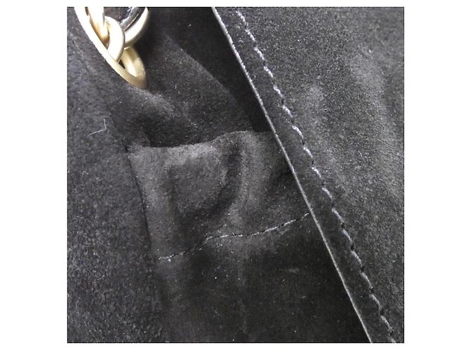 Borsa a tracolla Chanel 19283 in camoscio nero - vista 8
