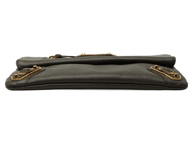 Borsa a tracolla Balenciaga Classic Metallic Envelope Marrone - vista 3