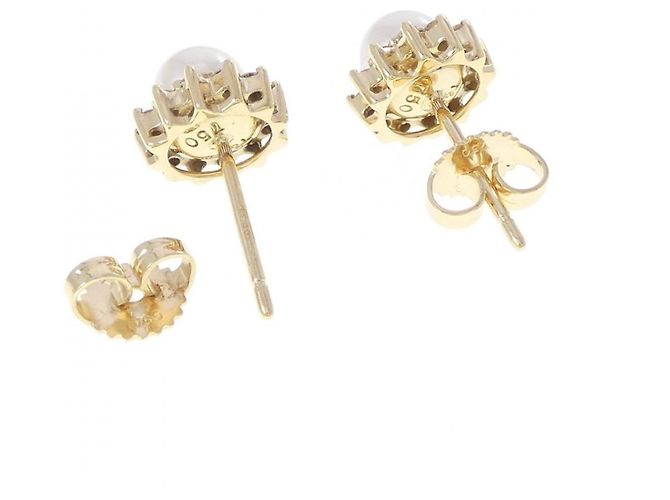 Orecchini a lobo Tiffany & Co. in oro giallo 18K e perle Akoya - vista 3