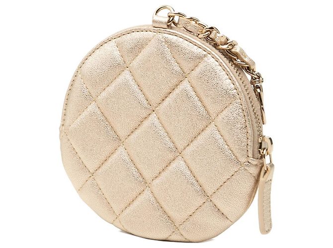 Monedero Chanel Camellia Matelassé Dorado - vista 2