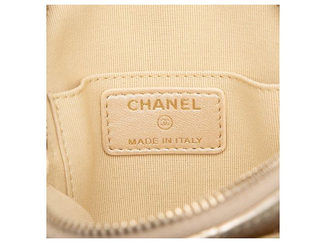 Monedero Chanel Camellia Matelassé Dorado - vista 5