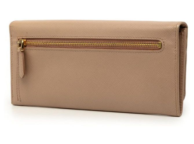 Prada Logo Ribbon Bi-fold Long Wallet Beige - Ansicht 2
