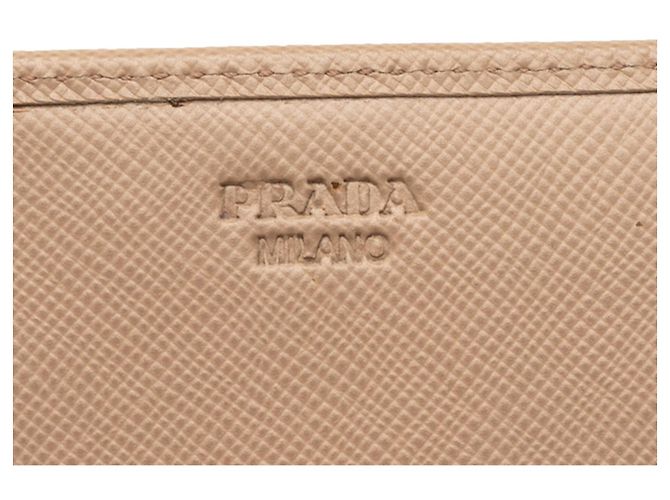 Prada Logo Ribbon Bi-fold Long Wallet Beige - Ansicht 5