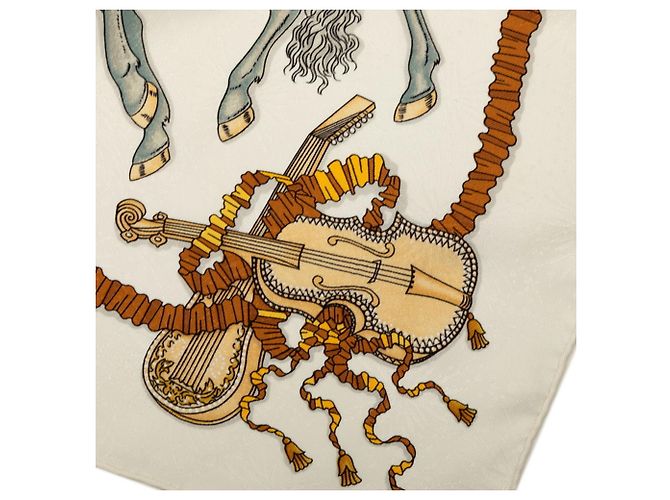 Hermès Hermes Carre 90 LES FETES DU ROI SOLEIL Schal Weiß Mehrfarben - Ansicht 5