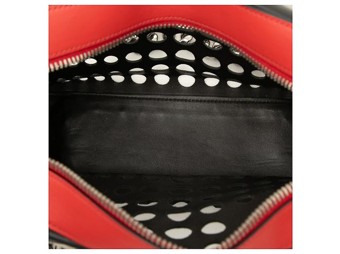 Borsa Tote Prada City Fori Nero Rosso - vista 4