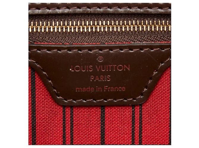 Borsa a tracolla Louis Vuitton Damier Neverfull MM Marrone - vista 10