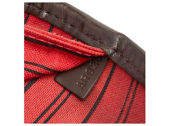 Borsa a tracolla Louis Vuitton Damier Neverfull MM Marrone - vista 11