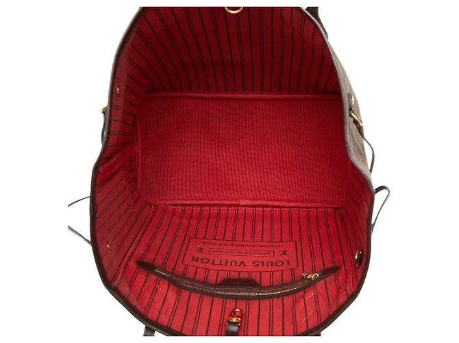 Borsa a tracolla Louis Vuitton Damier Neverfull MM Marrone - vista 9
