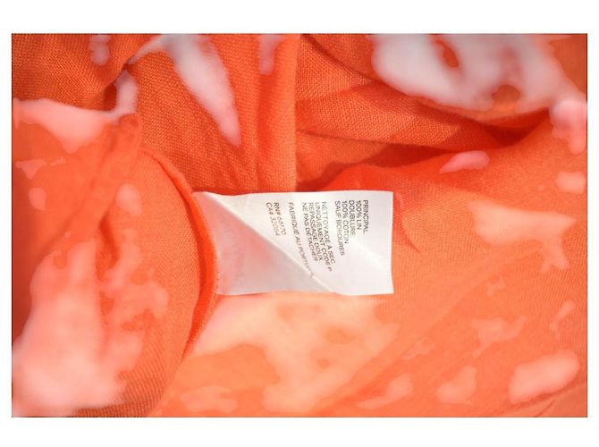 Zimmermann Coral Orange Linen Cutout V-Neck Midi Dress - view 13