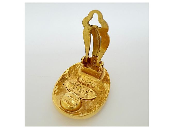 Chanel Gold Clip-Ohrringe Golden - Ansicht 3