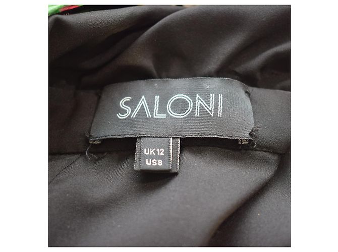 Autre Marque Vestido Mini Saloni em Seda Estampado Floral e Bolinhas Multicor Verde - Ansicht 11