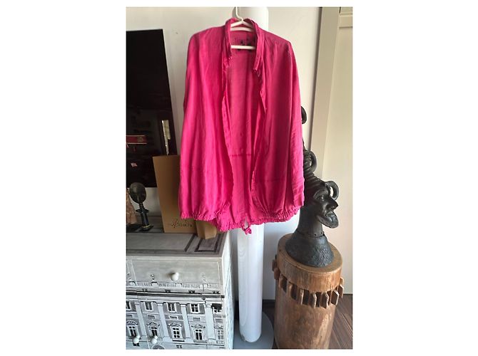 Autre Marque Completo Camicia e Pantaloni in Lino Rosa Fucsia - vista 10