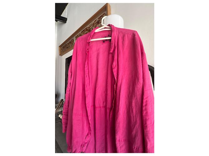 Autre Marque Completo Camicia e Pantaloni in Lino Rosa Fucsia - vista 15