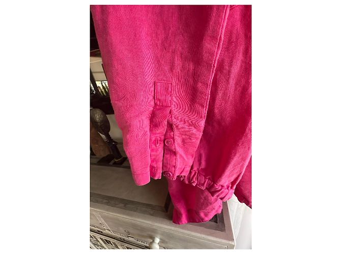 Autre Marque Completo Camicia e Pantaloni in Lino Rosa Fucsia - vista 4