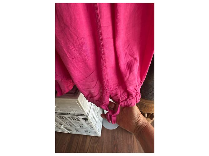 Autre Marque Completo Camicia e Pantaloni in Lino Rosa Fucsia - vista 5