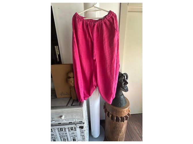 Autre Marque Completo Camicia e Pantaloni in Lino Rosa Fucsia - vista 6