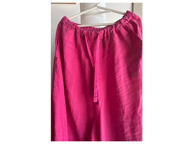 Autre Marque Completo Camicia e Pantaloni in Lino Rosa Fucsia - vista 7