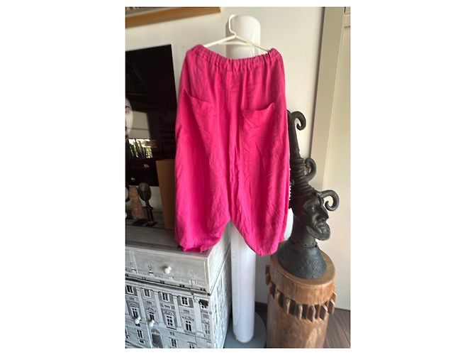 Autre Marque Completo Camicia e Pantaloni in Lino Rosa Fucsia - vista 8