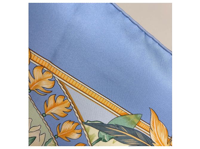 Hermès Foulard Hermes Carre 90 AMAZONIA Blu Multicolore - vista 3