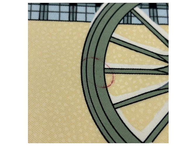 Hermès Foulard Hermes Carre 90 LHIVER EN POSTE Bianco Multicolore - vista 3