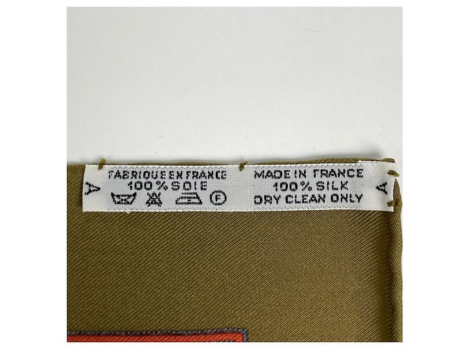 Trim Hermès Foulard Hermes Carre 90 CUIRS DU DESERT Marrone Multicolore - vista 2