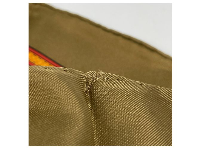 Trim Hermès Foulard Hermes Carre 90 CUIRS DU DESERT Marrone Multicolore - vista 4