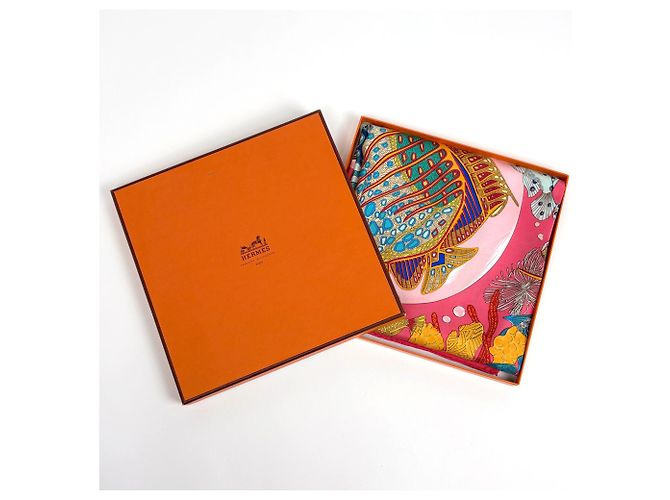 Hermès Foulard Hermes Carre 90 Grands Fonds Rosa - vista 4