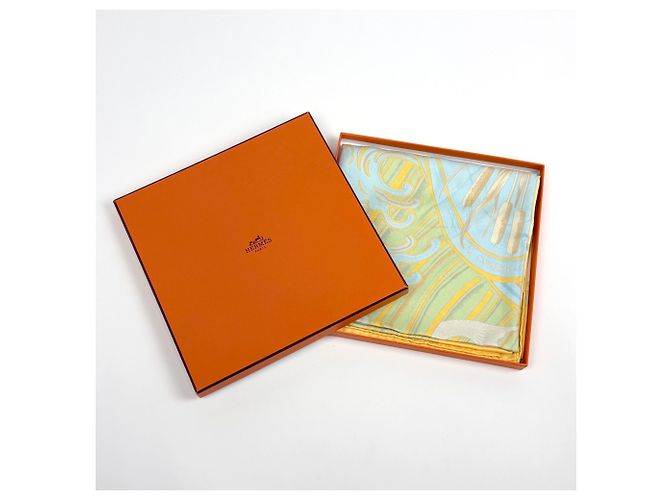 Hermès Foulard Hermes Carre 90 A CONTRE COURANT Multicolore Giallo - vista 6