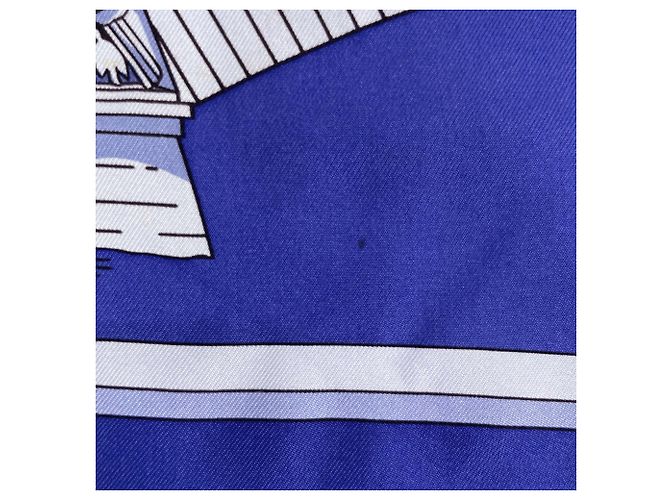 Hermès Foulard Hermes Carre 90 Les Ponts de Paris Blu - vista 3
