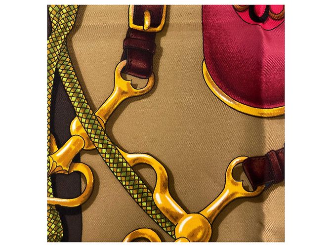 Hermès Carré 90 Festival Seidentuch Braun Mehrfarben - Ansicht 4