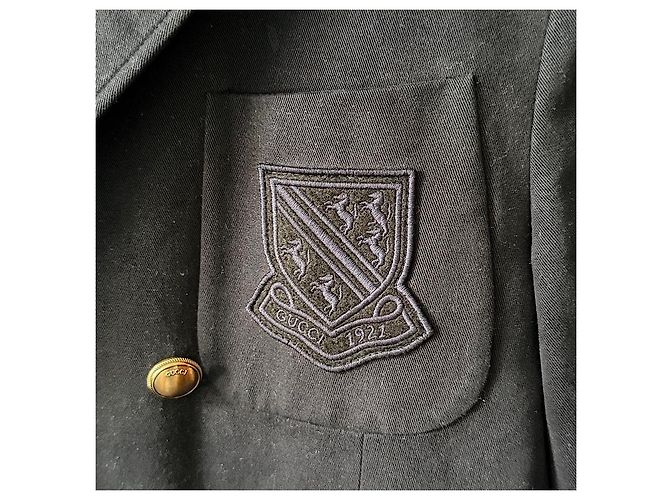 Gucci Navy Double-Breasted Blazer mit Emblem Dunkelblau - Ansicht 2