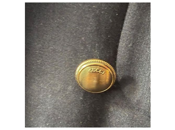 Gucci Navy Double-Breasted Blazer mit Emblem Dunkelblau - Ansicht 3