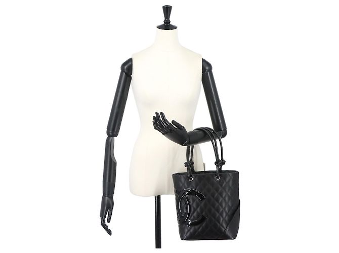 Borsa tote media Chanel Cambon Line Nero - vista 10