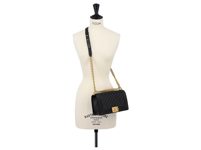 Borsa a tracolla Chanel Boy Chain Nero - vista 10