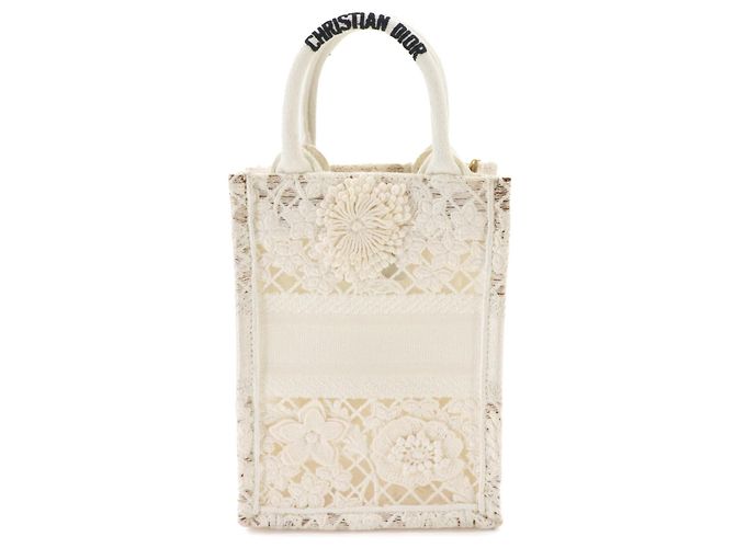 Borsa Christian Dior Book Tote Vertical Mini Bianco - vista 2