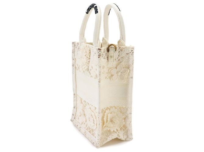 Borsa Christian Dior Book Tote Vertical Mini Bianco - vista 3