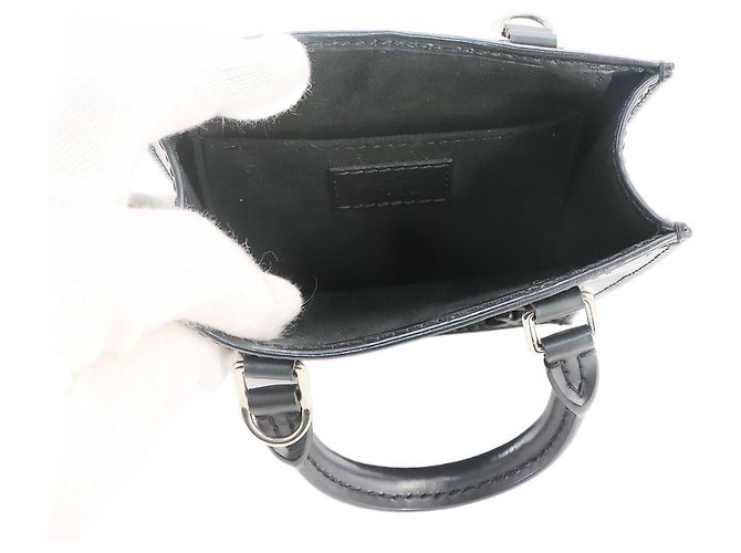 Borsa Louis Vuitton Epi Petite Sac Plat Nero - vista 6