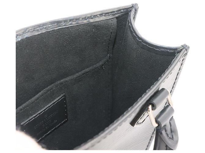 Borsa Louis Vuitton Epi Petite Sac Plat Nero - vista 7