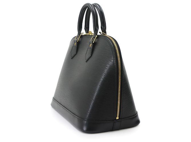 Borsa a mano Louis Vuitton Alma PM in pelle Epi, Noir Nero - vista 3
