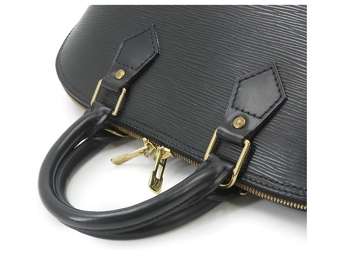 Borsa a mano Louis Vuitton Alma PM in pelle Epi, Noir Nero - vista 5