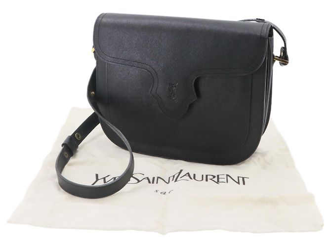 Bolsa de ombro em couro preto Yves Saint Laurent - vista 2