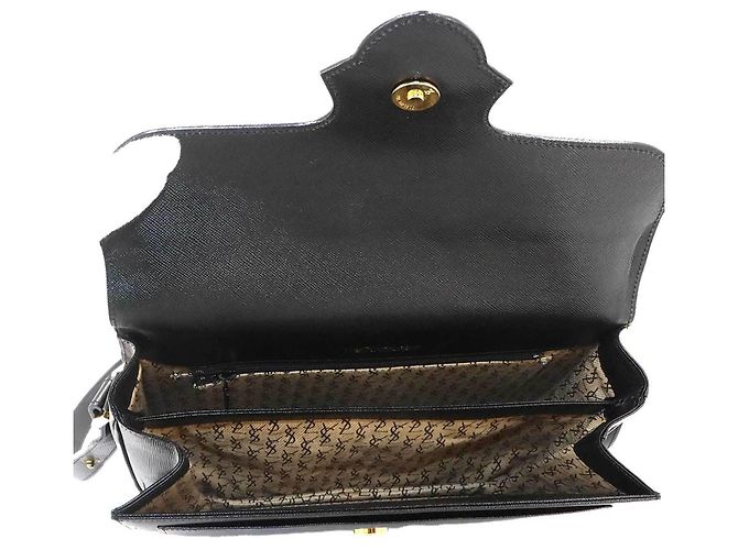 Bolsa de ombro em couro preto Yves Saint Laurent - vista 6